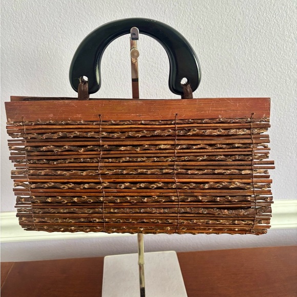 Handcrafted Wooden Handle Bag - Picture 1 of 7